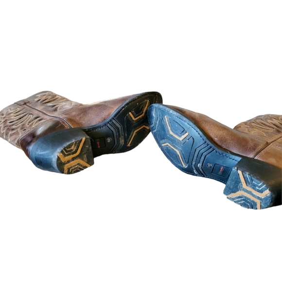 Laredo Men's Brown Leather Western Cowboy Boots Size 10D - Picture 5 of 6